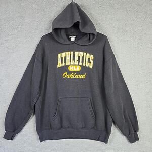 Vintage Lee Sport Oakland Athletics Hoodie L Faded Black USA MLB A’s Sweatshirt